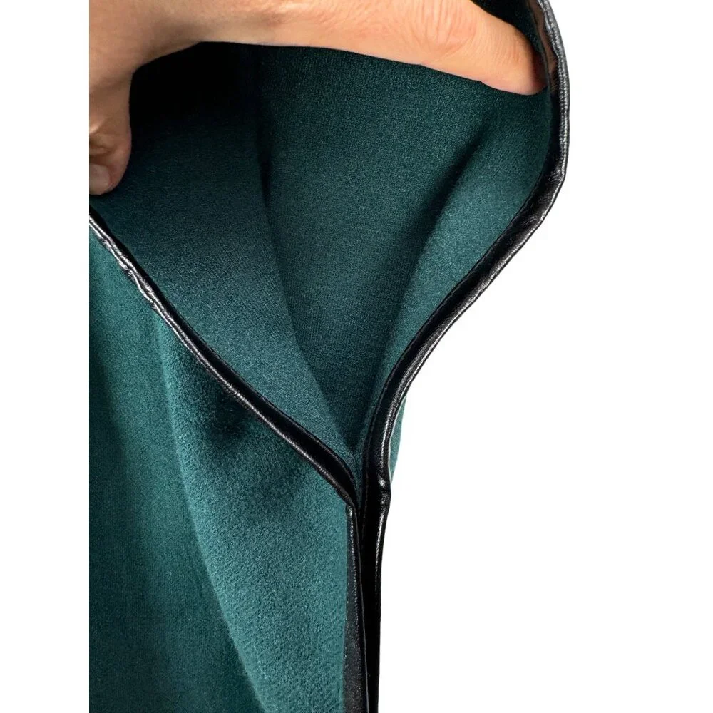 Chicos Embellished Zipper‎ Sweater Ruana Green sz XXS/S - Picture 7 of 9